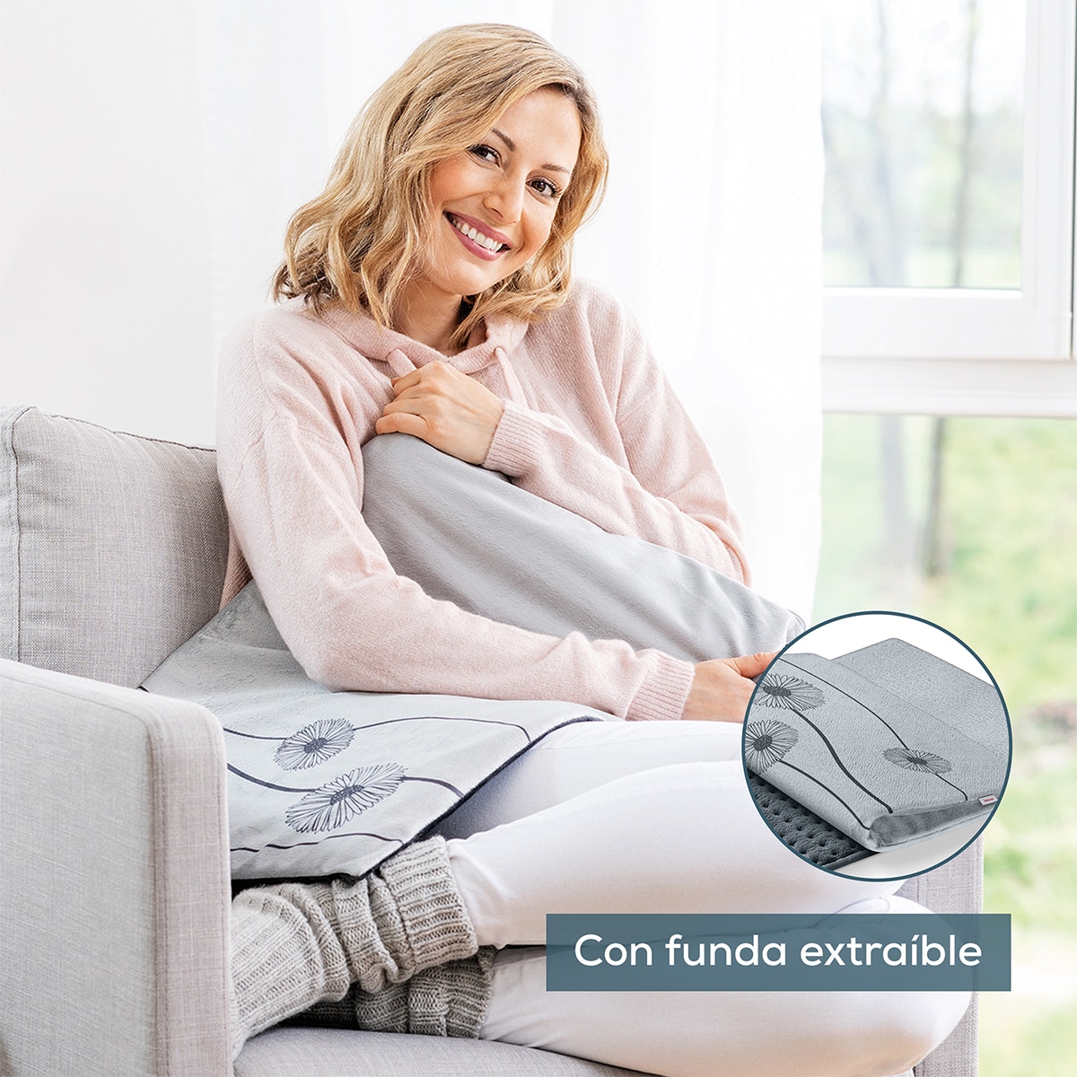 Almohadilla eéctrica Buerer tacto suave HK-125XXL - Gris marengo Gris marengo-4
