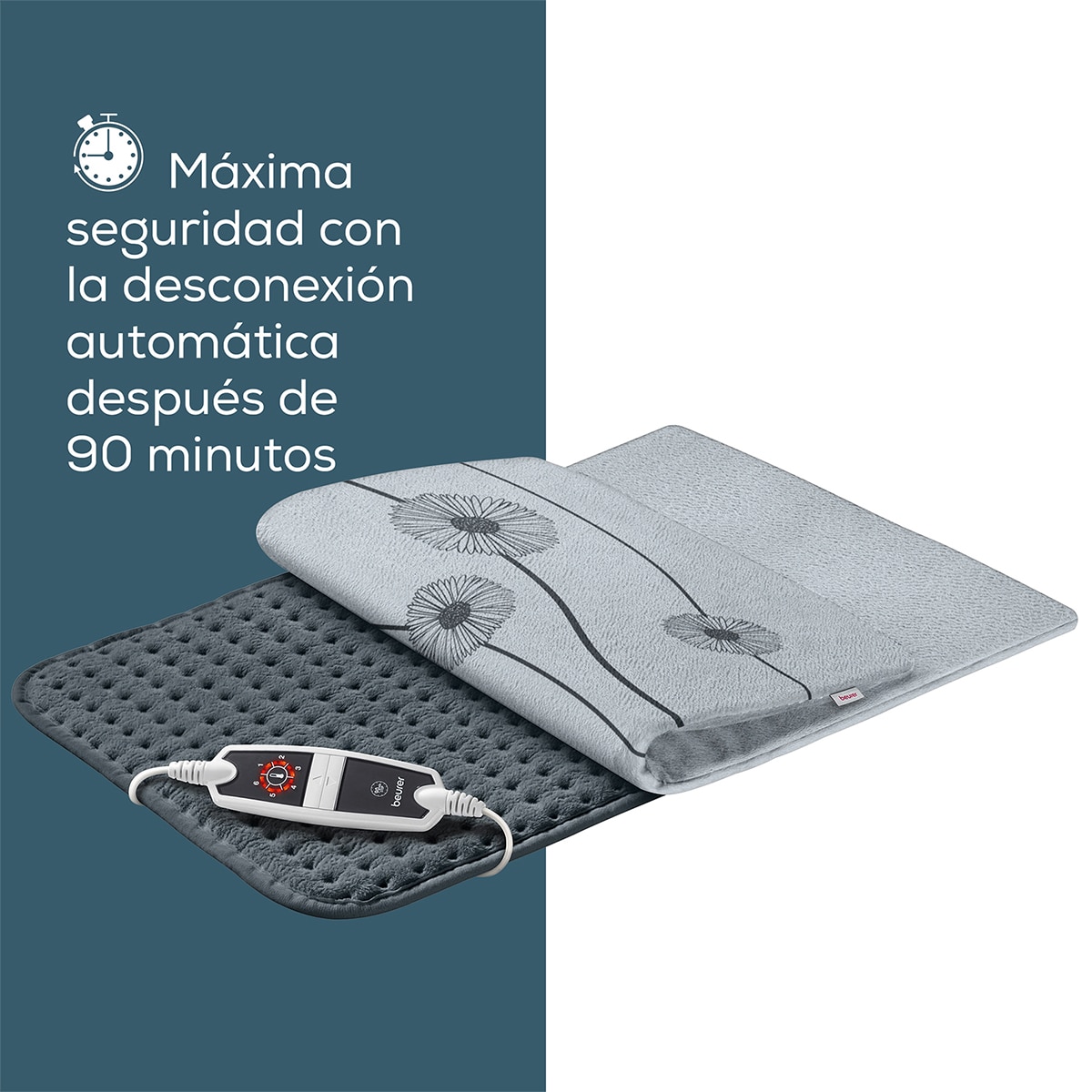 Almohadilla eéctrica Buerer tacto suave HK-125XXL - Gris marengo Gris marengo-5