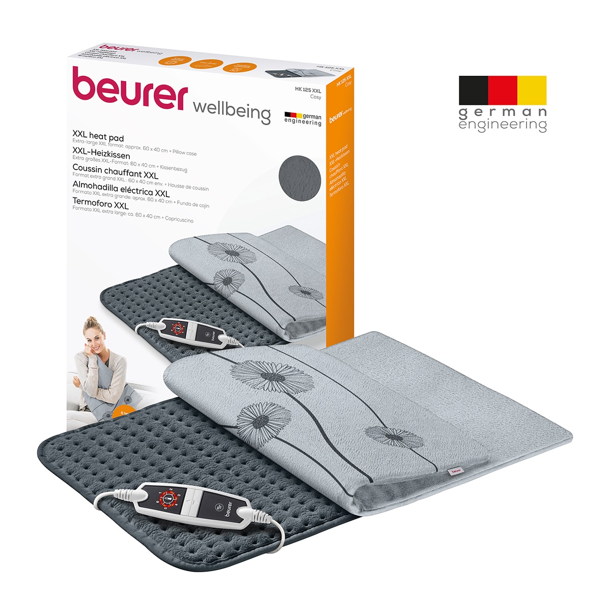 Almohadilla eéctrica Buerer tacto suave HK-125XXL - Gris marengo Gris marengo-7