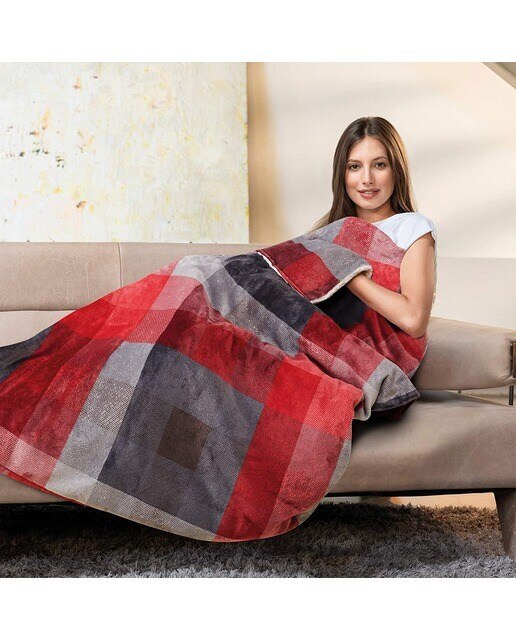 Manta Elétrica Imetec 16777 Adapto com Bolso de 150x110 cm - Vermelho Xadrez 3