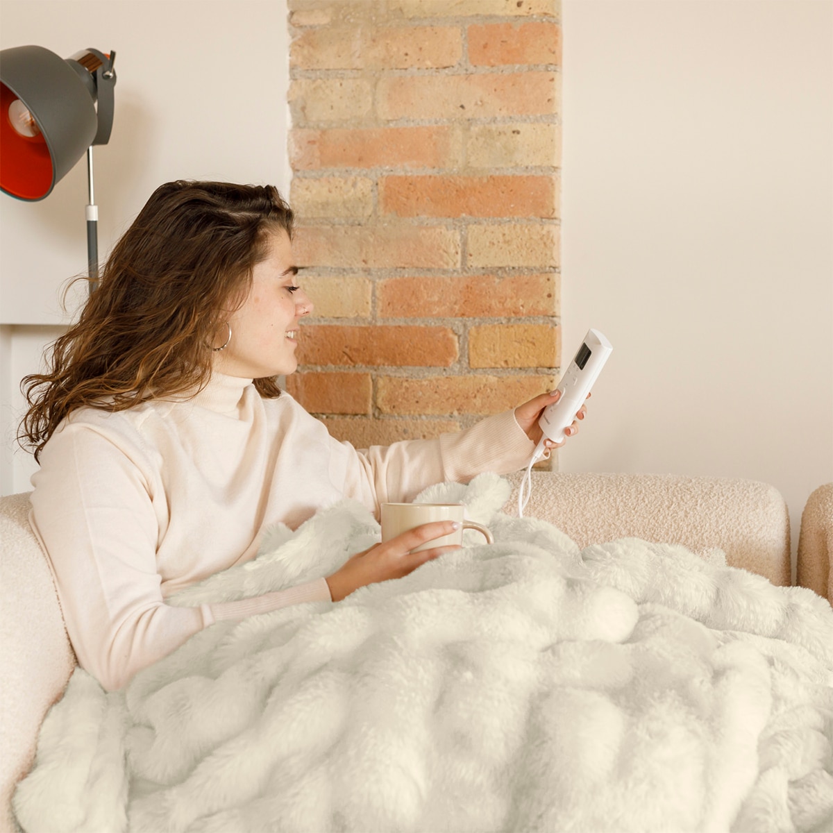 Manta eléctrica Solac Krakovia ultrasuave con tecnología NTC Beige-2