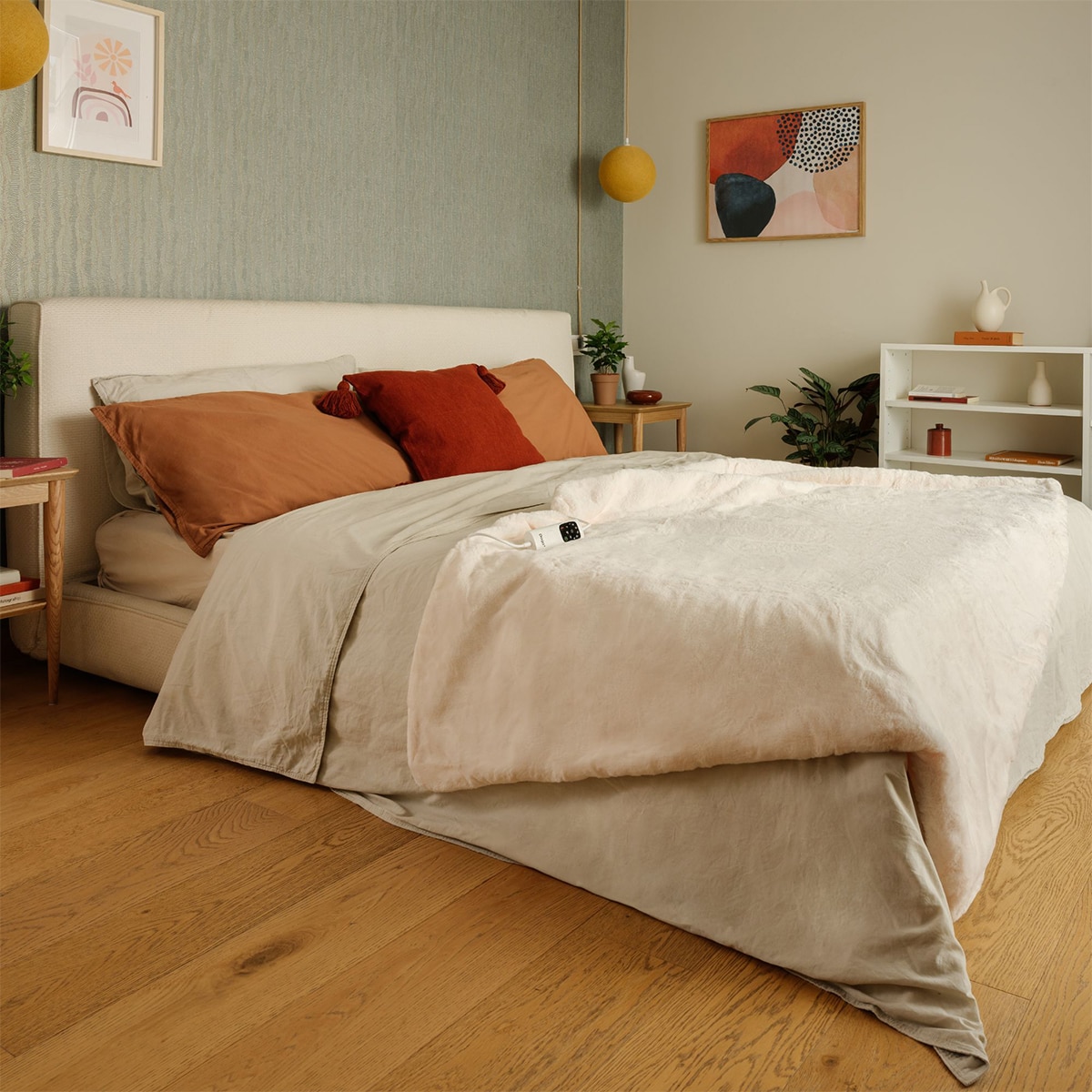 Manta eléctrica Daga relax suave Chic con 6 niveles de temperatura Beige-4