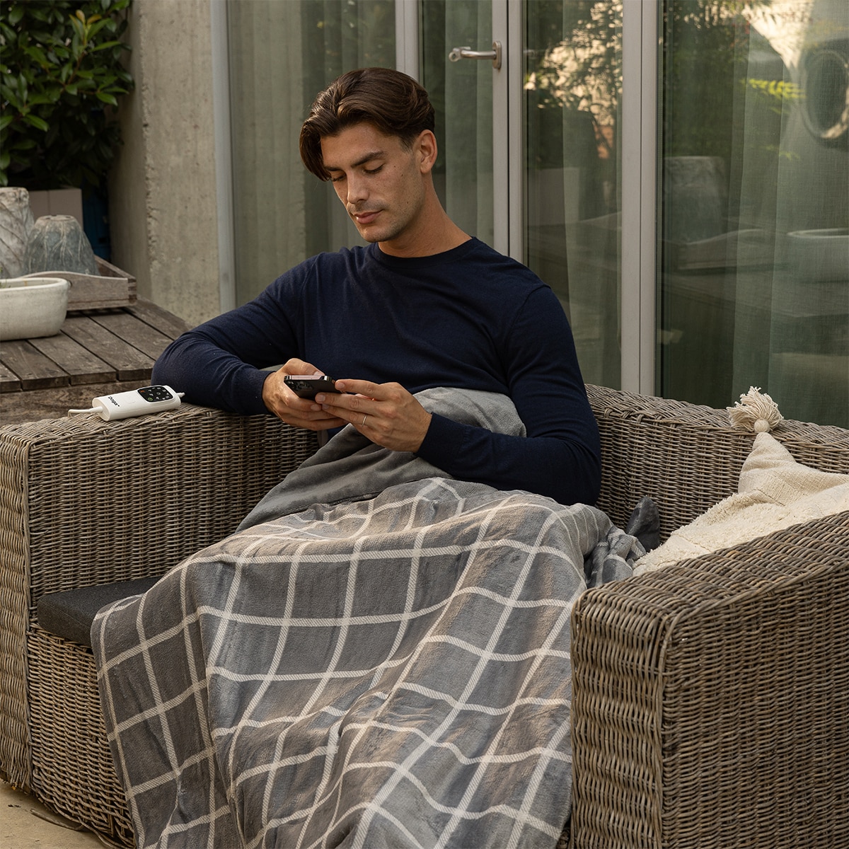 Manta eléctrica Daga Relax Suave 150x95 - Gris Gris-5