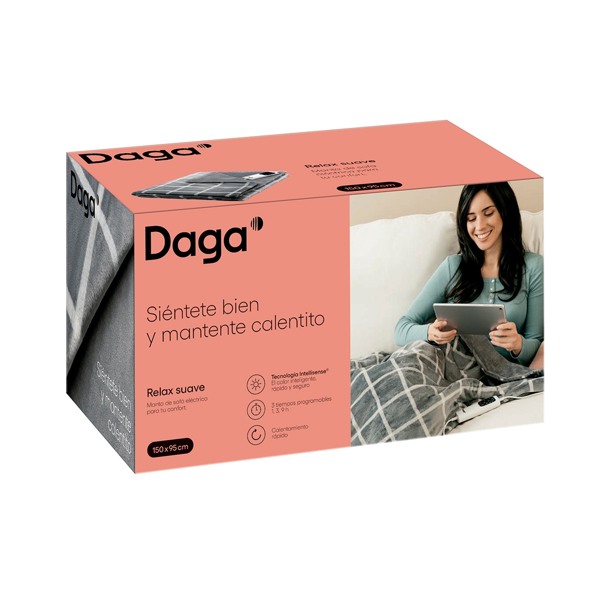 Manta eléctrica Daga Relax Suave 150x95 - Gris Gris-6