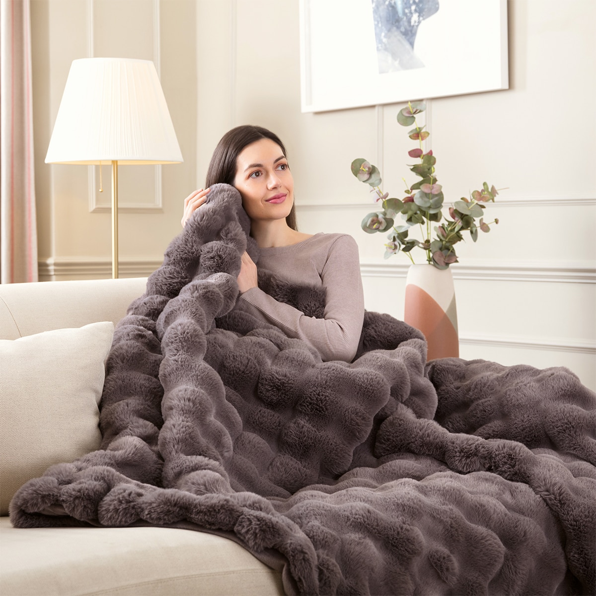 Manta eléctrica Daga Relax Suave Nube 160x120 - Gris oscuro Gris oscuro-5