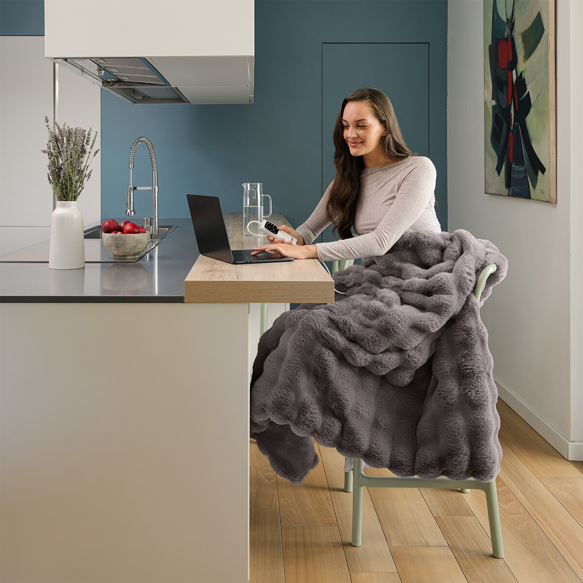 Manta eléctrica Daga Relax Suave Nube 160x120 - Gris oscuro Gris oscuro-6