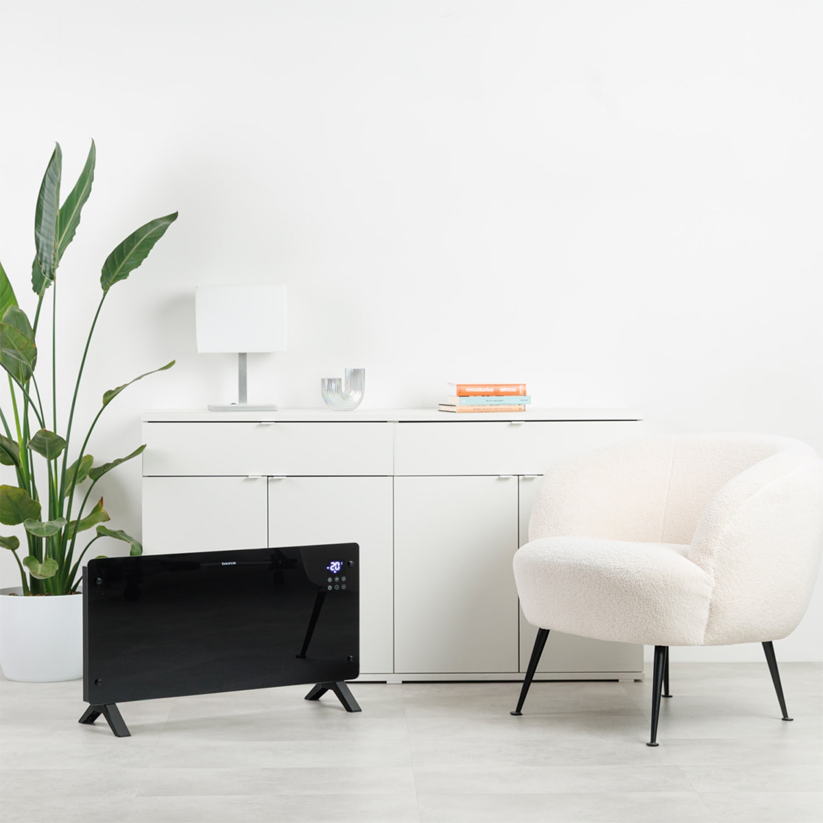 Imagen 2 de Radiador convector Paradiso Glass Connect 2000 - Negro Negro
