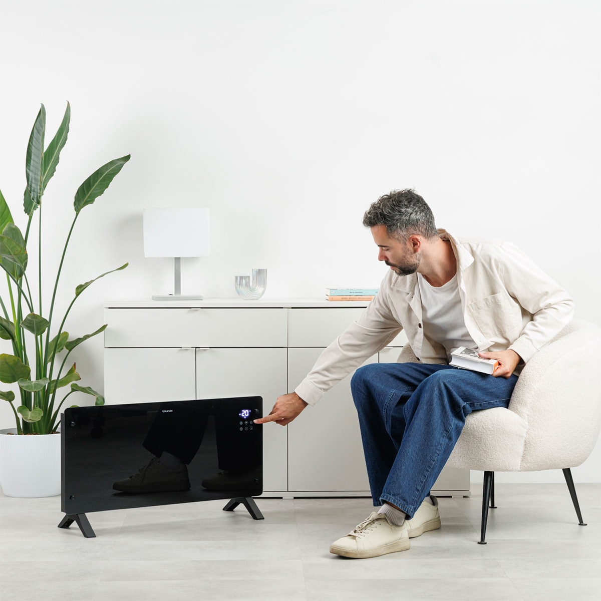 Imagen 3 de Radiador convector Paradiso Glass Connect 2000 - Negro Negro