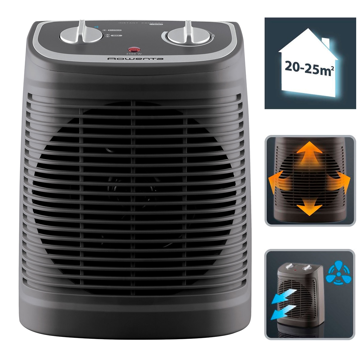 Termoventilador Rowenta SO-2330 con función Silence - Negro Negro-7