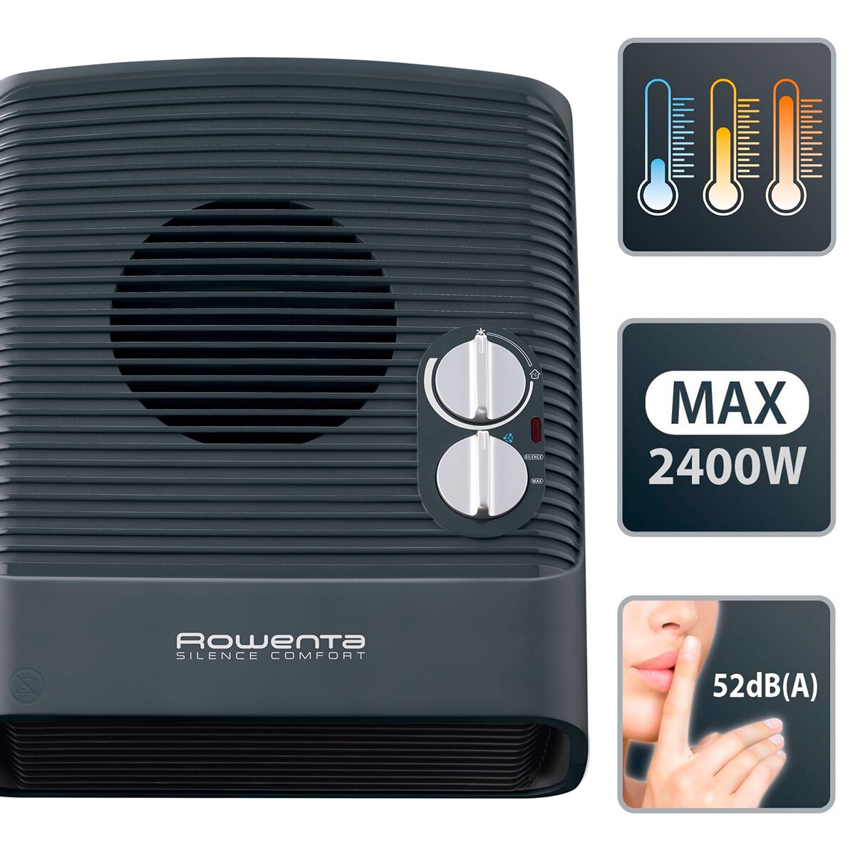 Termoventilador Rowenta SO-5015 con 3 posiciones Negro-5