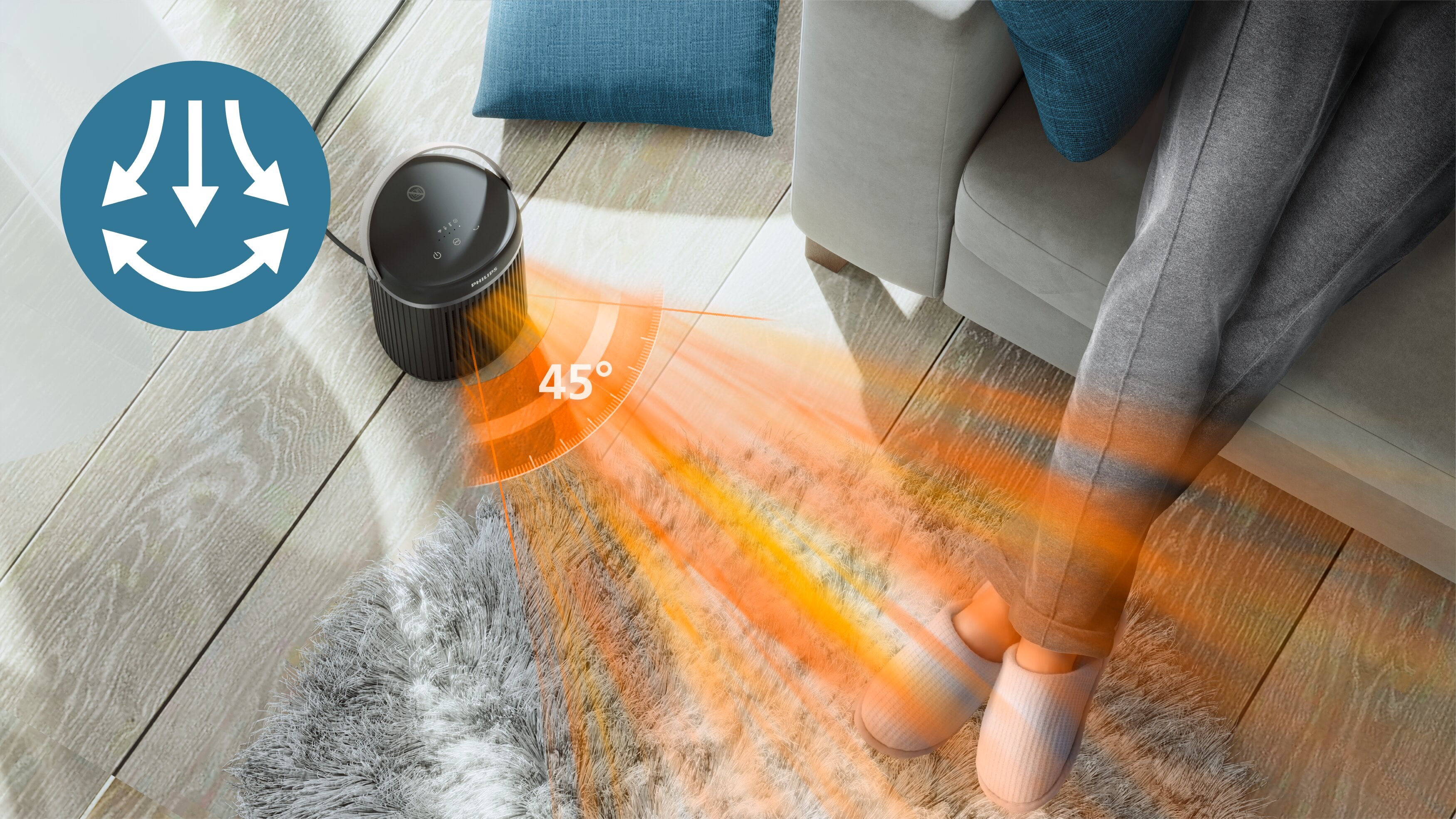 Termoventilador compacto Philips Serie 3000 con tecnología EcoAl. . Gris oscuro-5
