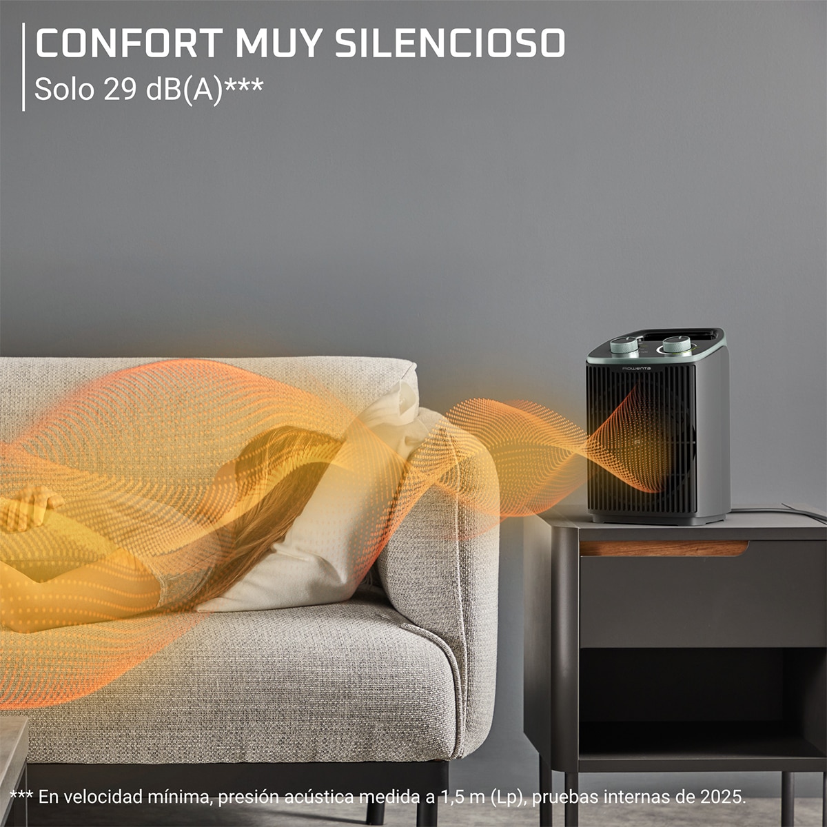 Imagen 4 de Termoventilador Rowenta Intense Comfort SO2360, 3 Niveles, Termostato, 29 dB(A) - Negro Negro