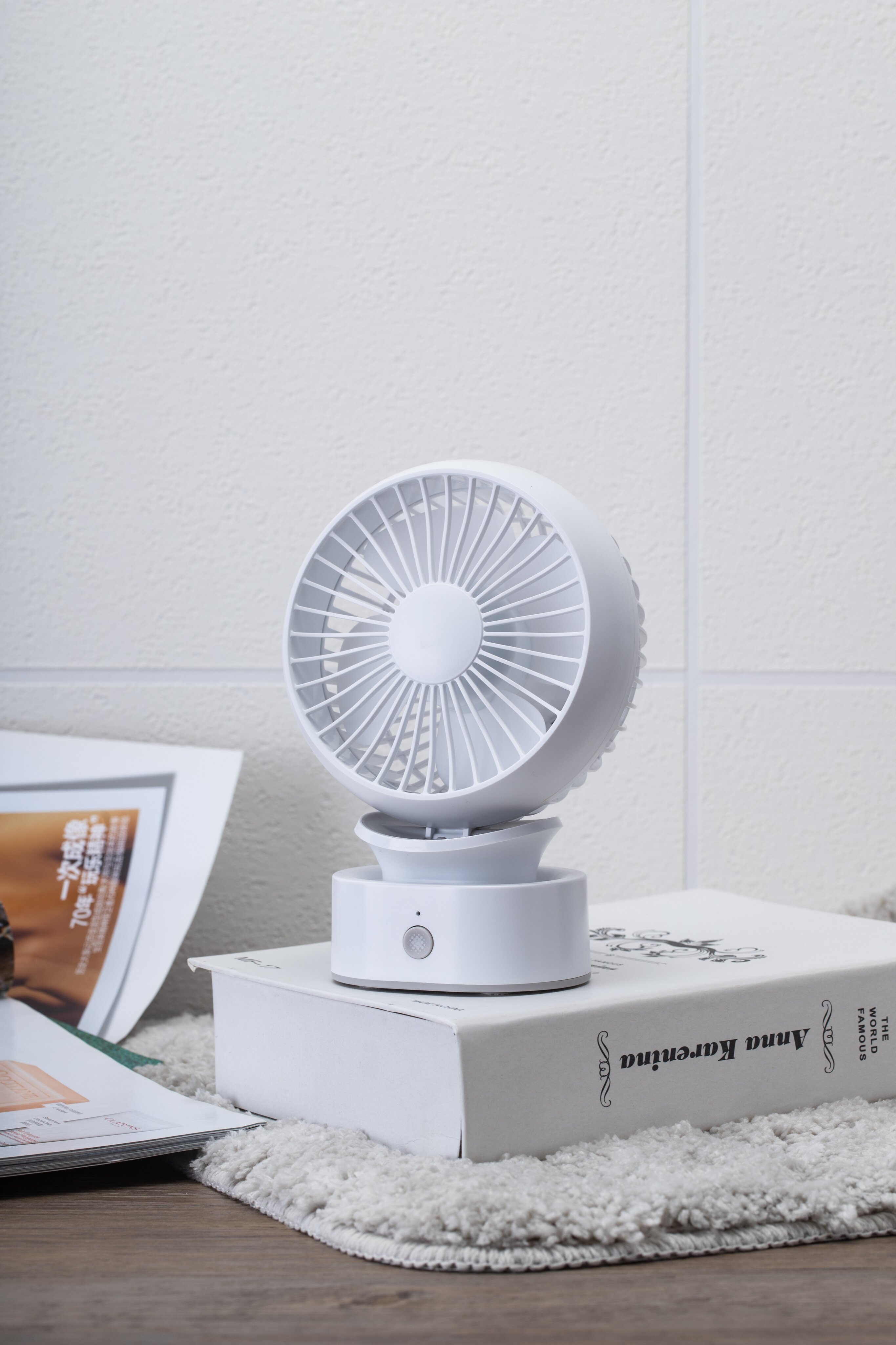 Ventoinha de Mesa El Corte Inglés Mini888 Mini com Bateria Recarregável e USB Branco-2