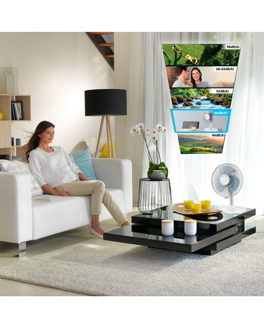 Ventilador de mesa Rowenta Essential 30 VU2330 potente y compacto Blanco-6