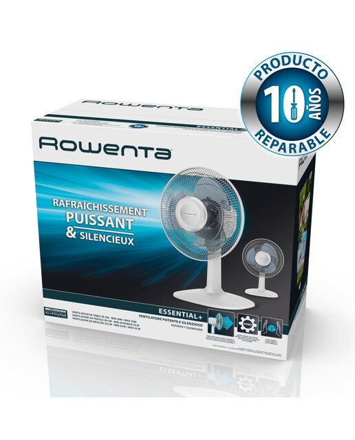 Ventilador de mesa Rowenta Essential 30 VU2330 potente y compacto Blanco-8