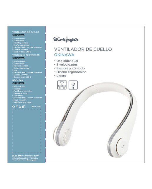 Ventilador Individual El Corte Inglés Okinawa con 3 Velocidades 2
