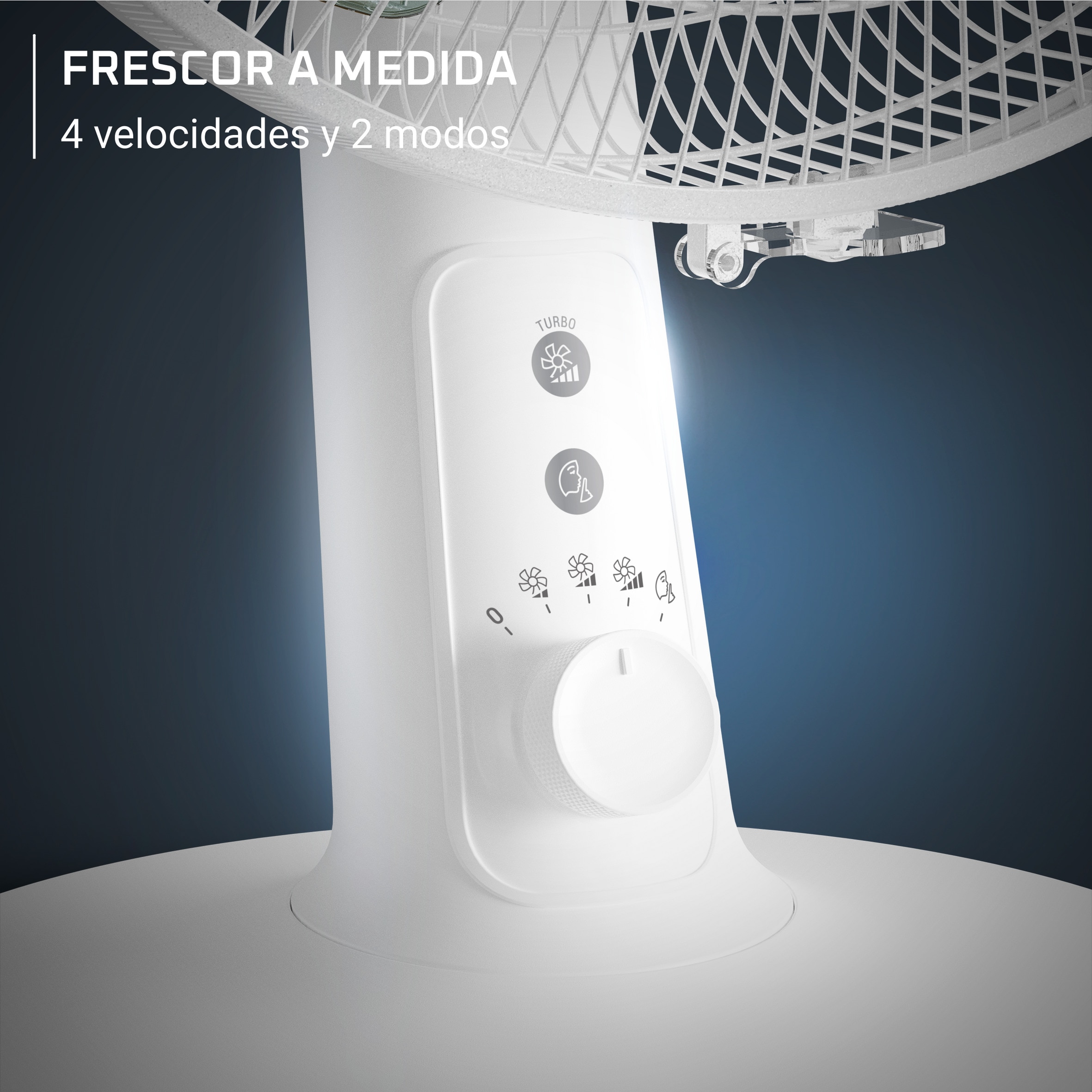 Ventilador de mesa Rowenta,Turbo Silence Extreme 4 velocidades, 2 modos automáticos, VU274 Blanco-7