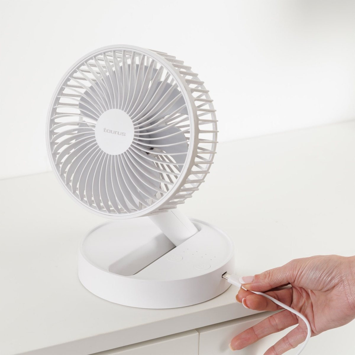 Ventilador de mesa Taurus Air Lite Fold&Go Blanco-6