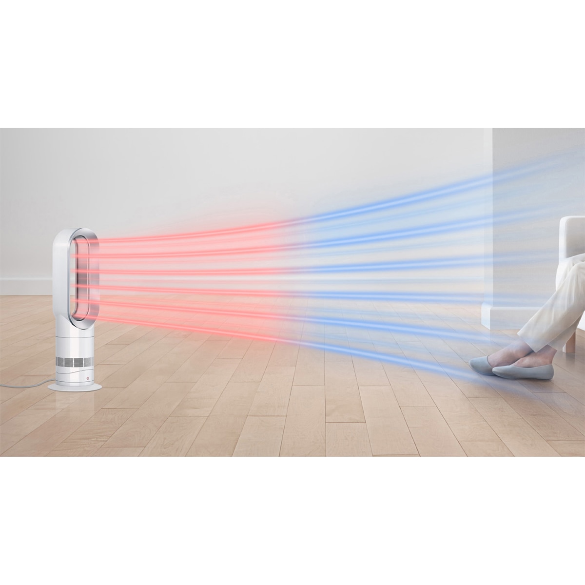Ventilador de pie Dyson AM09 Hot+Cool Jet Focus Blanco / Plata-8
