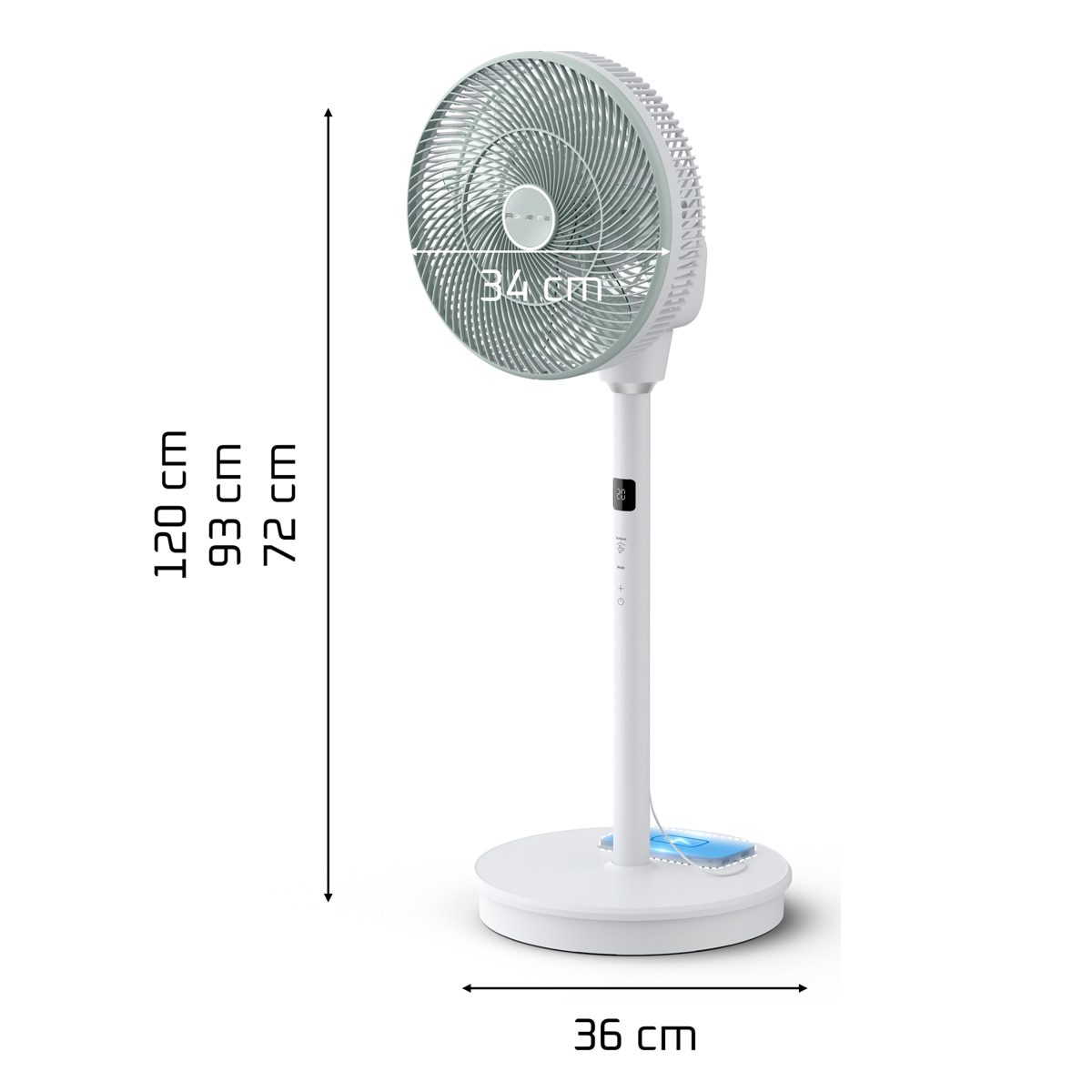 Ventilador de pie Rowenta Nomad QV5050 Turbo Silence Compact 3D Blanco-3