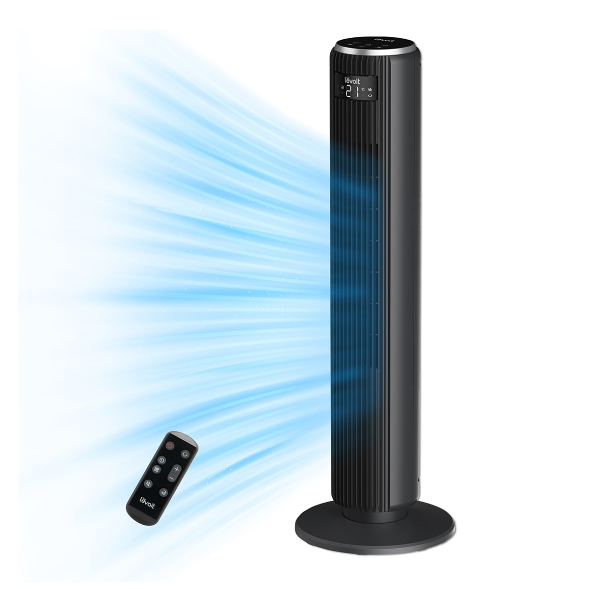 Ventilador de torre Levoit TempSense 36 Pro con tecnología Vortexair Negro-1