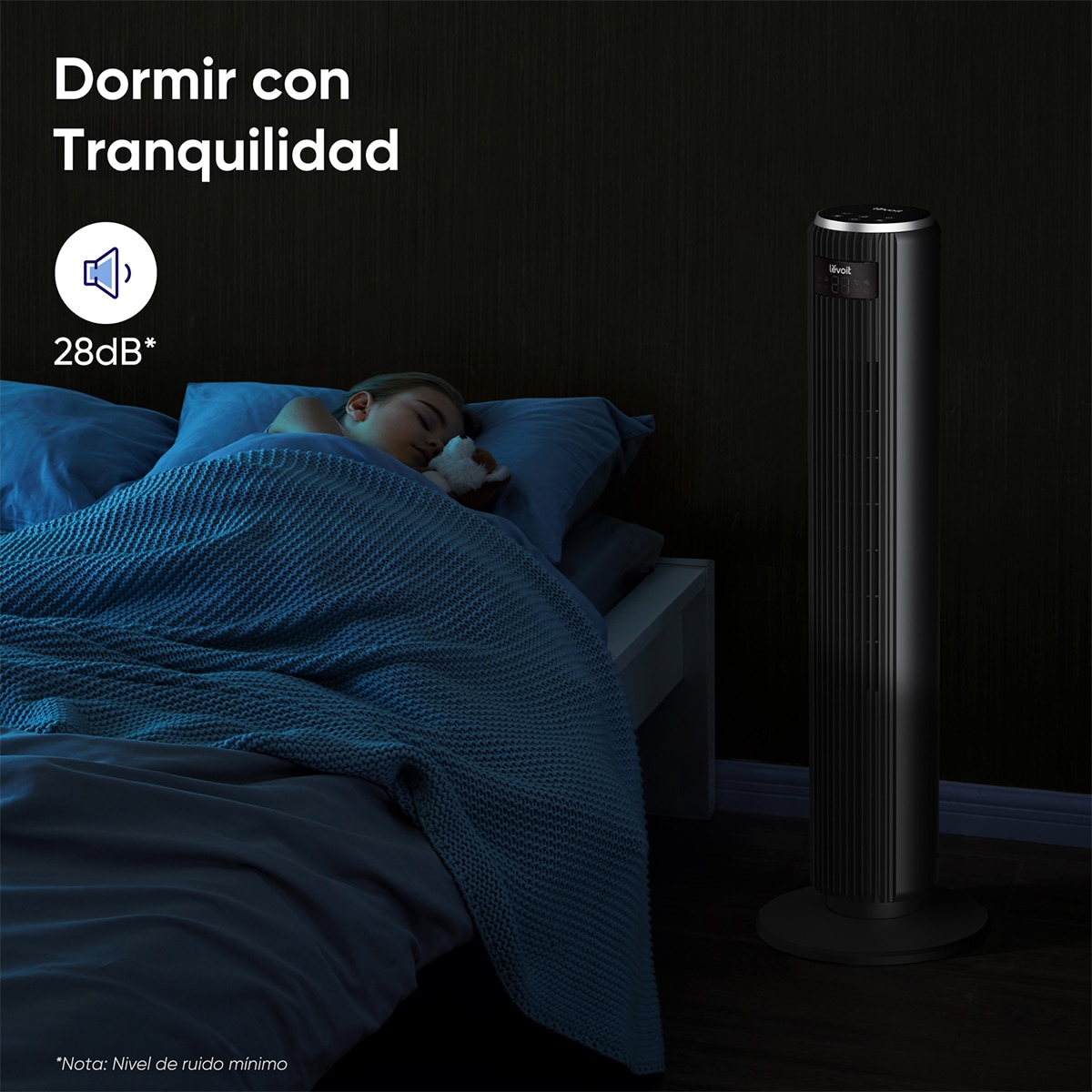 Ventilador de torre Levoit TempSense 36 Pro con tecnología Vortexair Negro-3