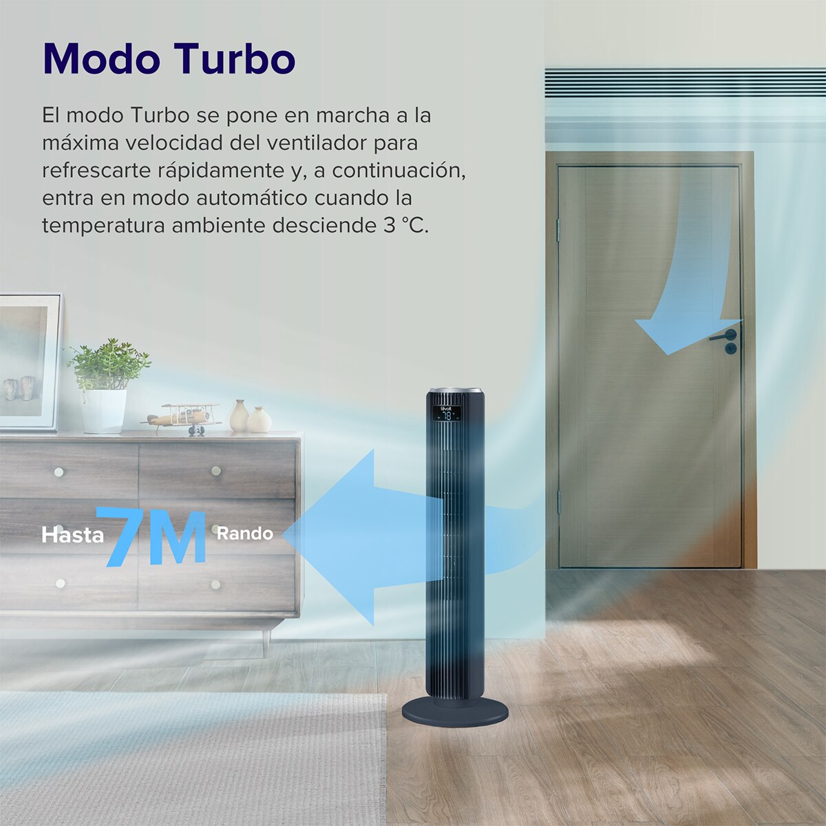 Ventilador de torre Levoit TempSense 36 Pro con tecnología Vortexair Negro-5