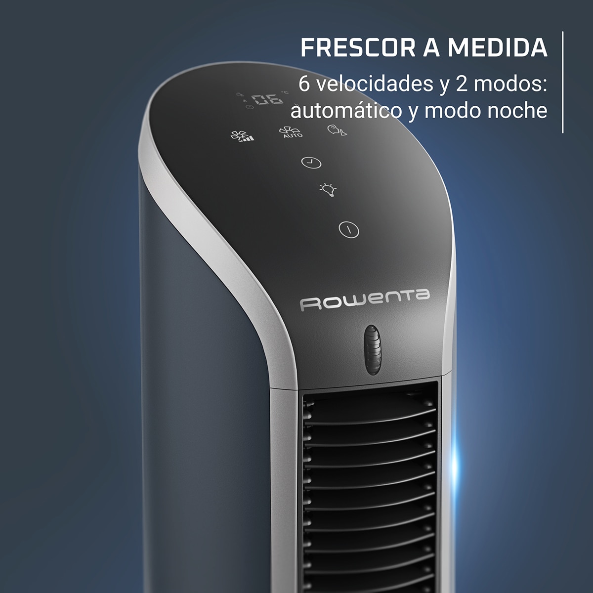 Mini Ventilador de Torre Rowenta Eole Compact, 6 velocidades, 2 modos automáticos,VU6220 Negro-6