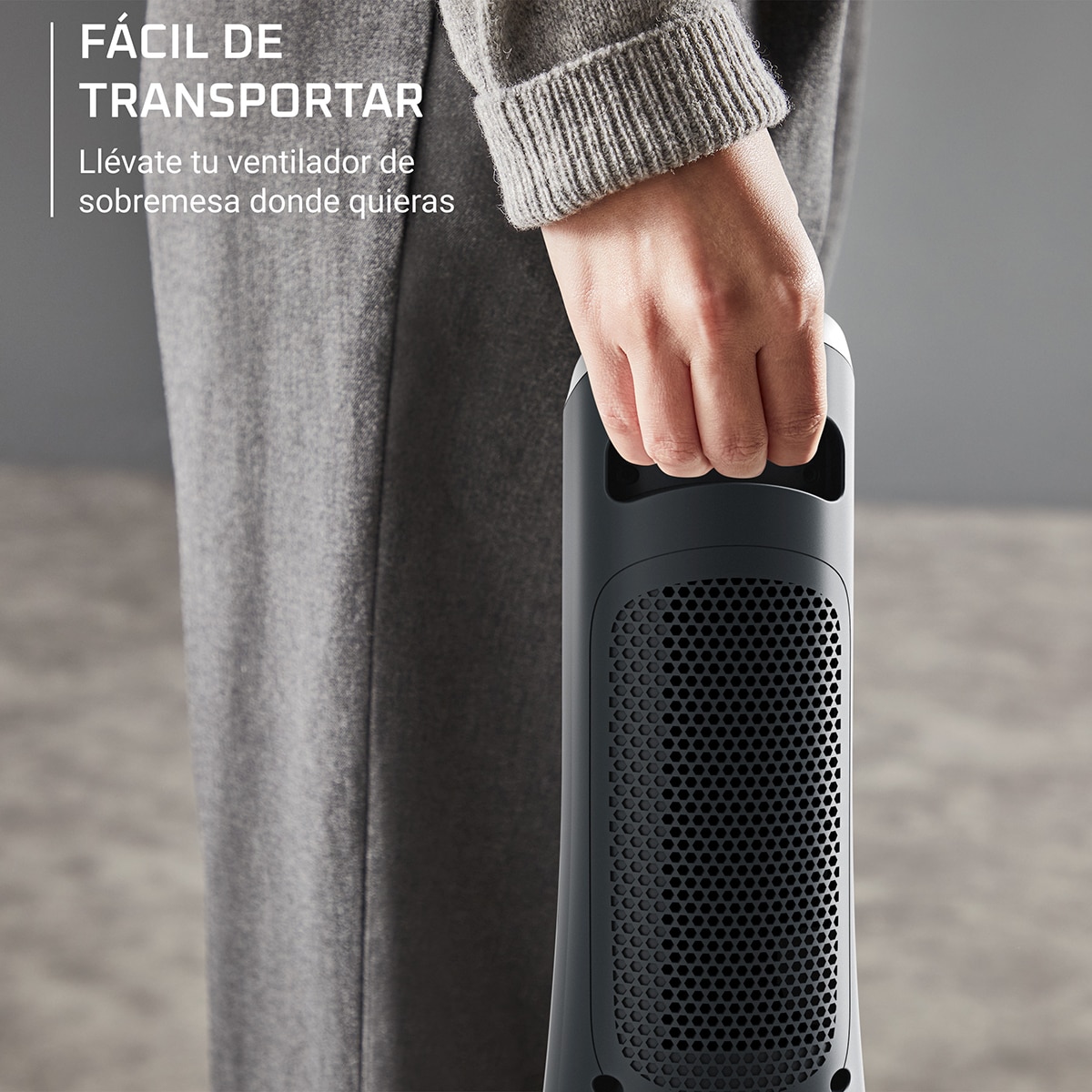 Mini Ventilador de Torre Rowenta Eole Compact, 6 velocidades, 2 modos automáticos,VU6220 Negro-8