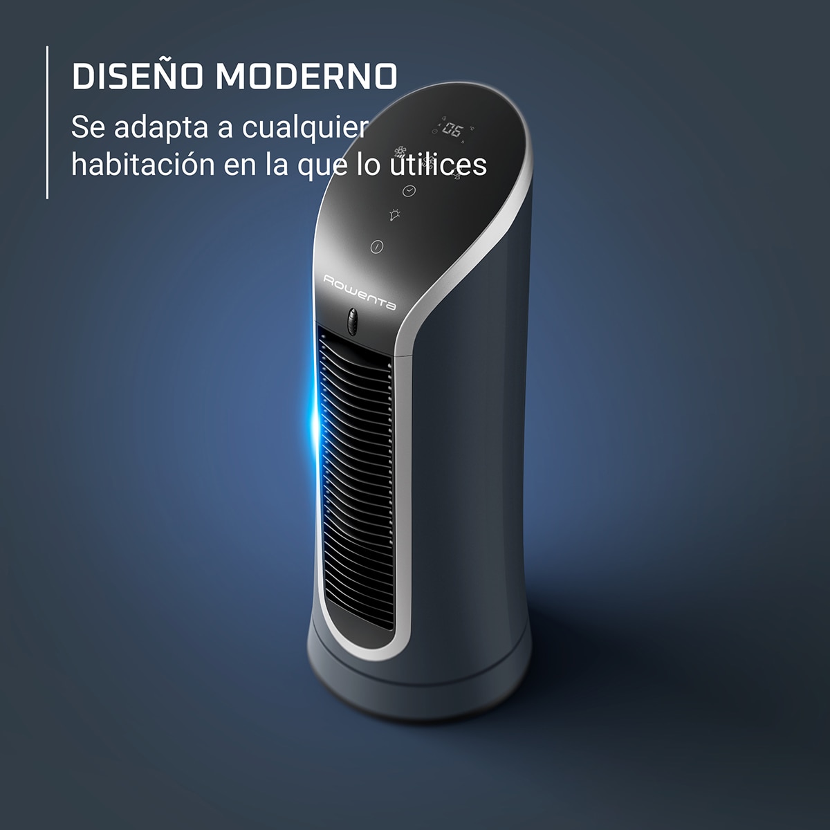 Mini Ventilador de Torre Rowenta Eole Compact, 6 velocidades, 2 modos automáticos,VU6220 Negro-9