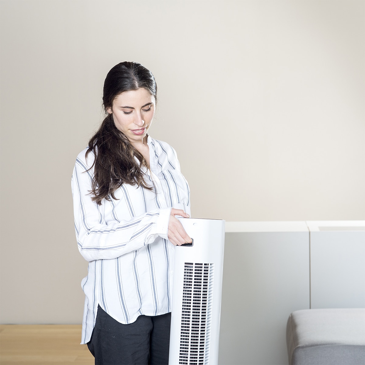 Ventilador de torre Taurus Babel Infinite con 3 velocidades Blanco-4