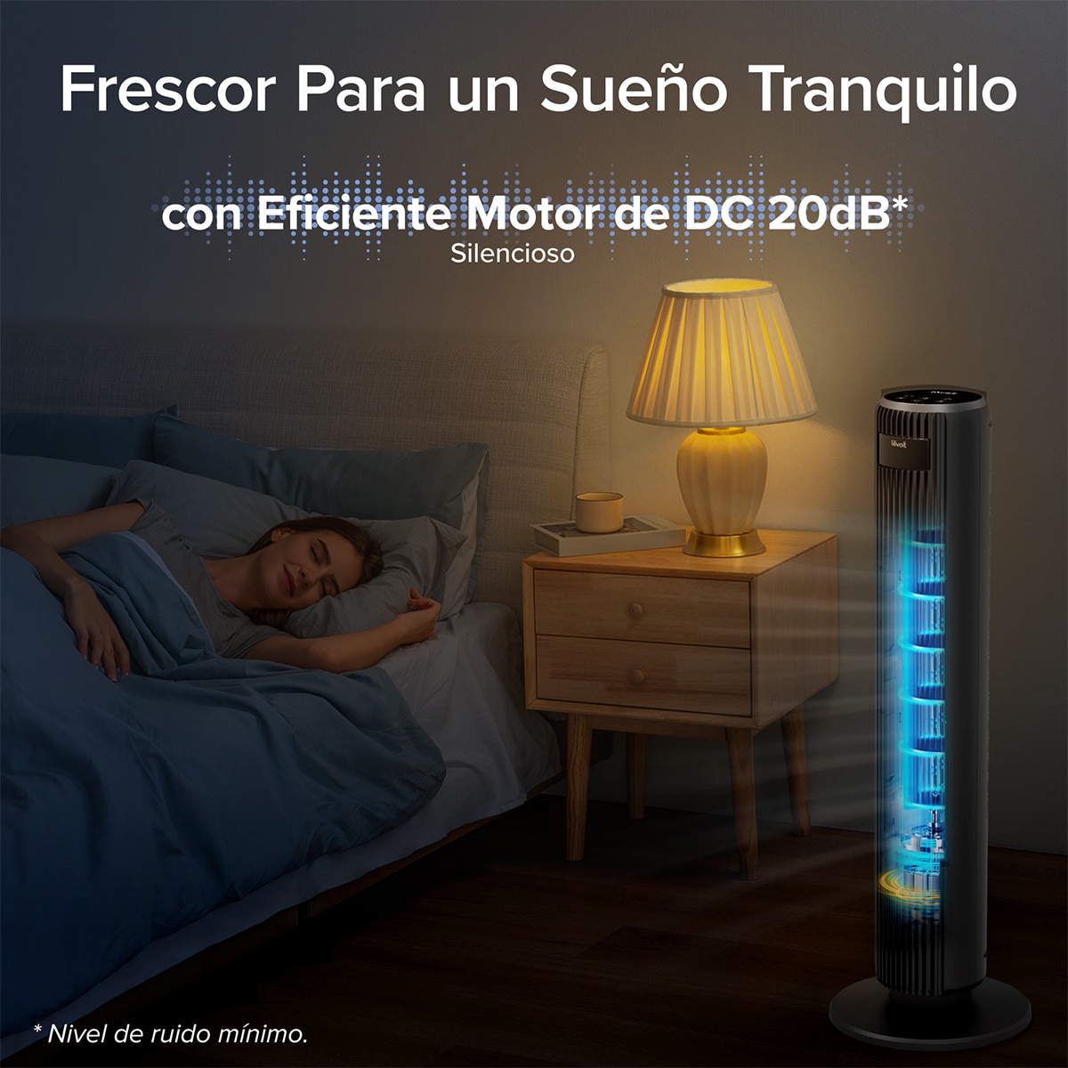 Ventilador de torre Levoit Tower Fan 36DC con Tecnología Vortexair Negro-2