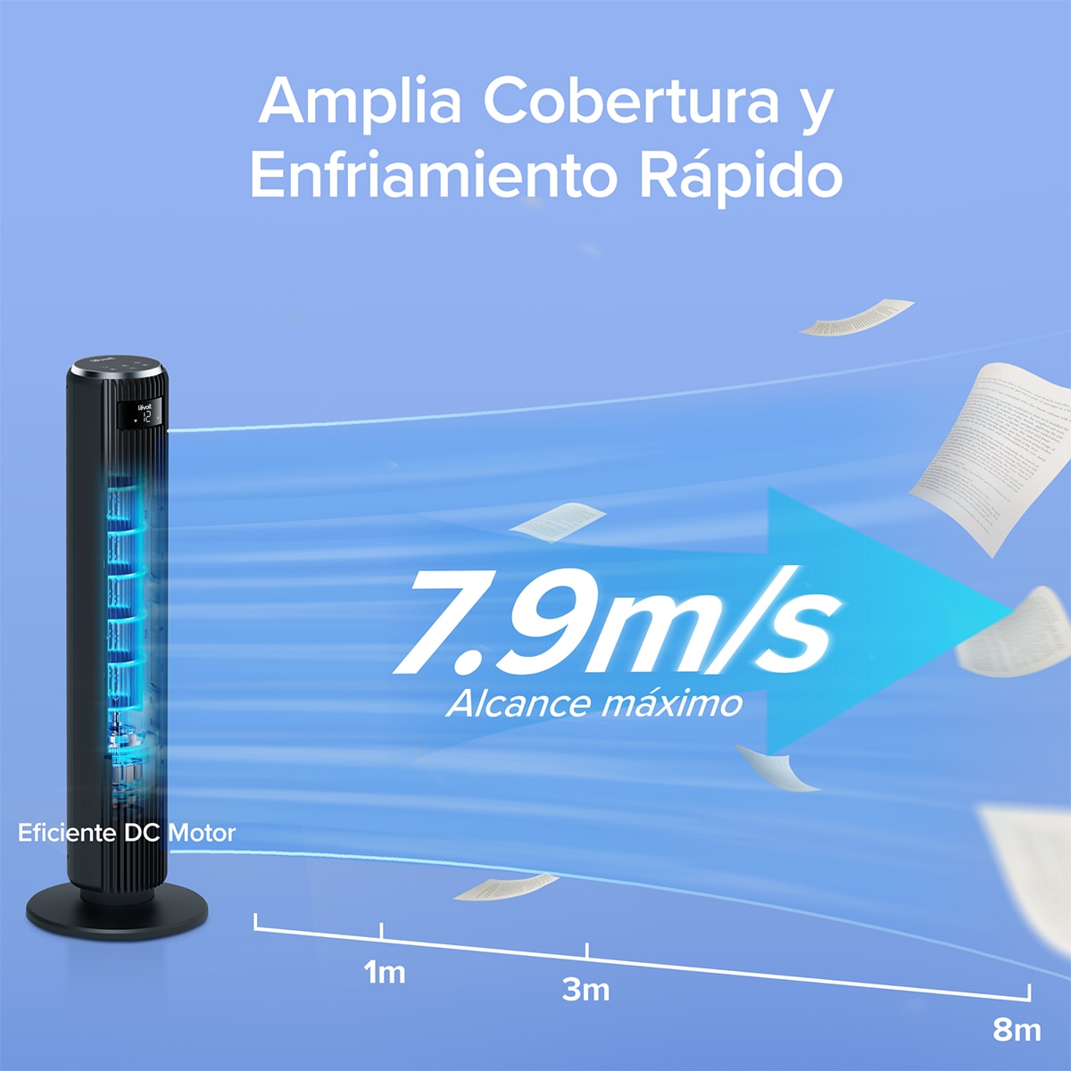 Ventilador de torre Levoit Tower Fan 36DC con Tecnología Vortexair Negro-3