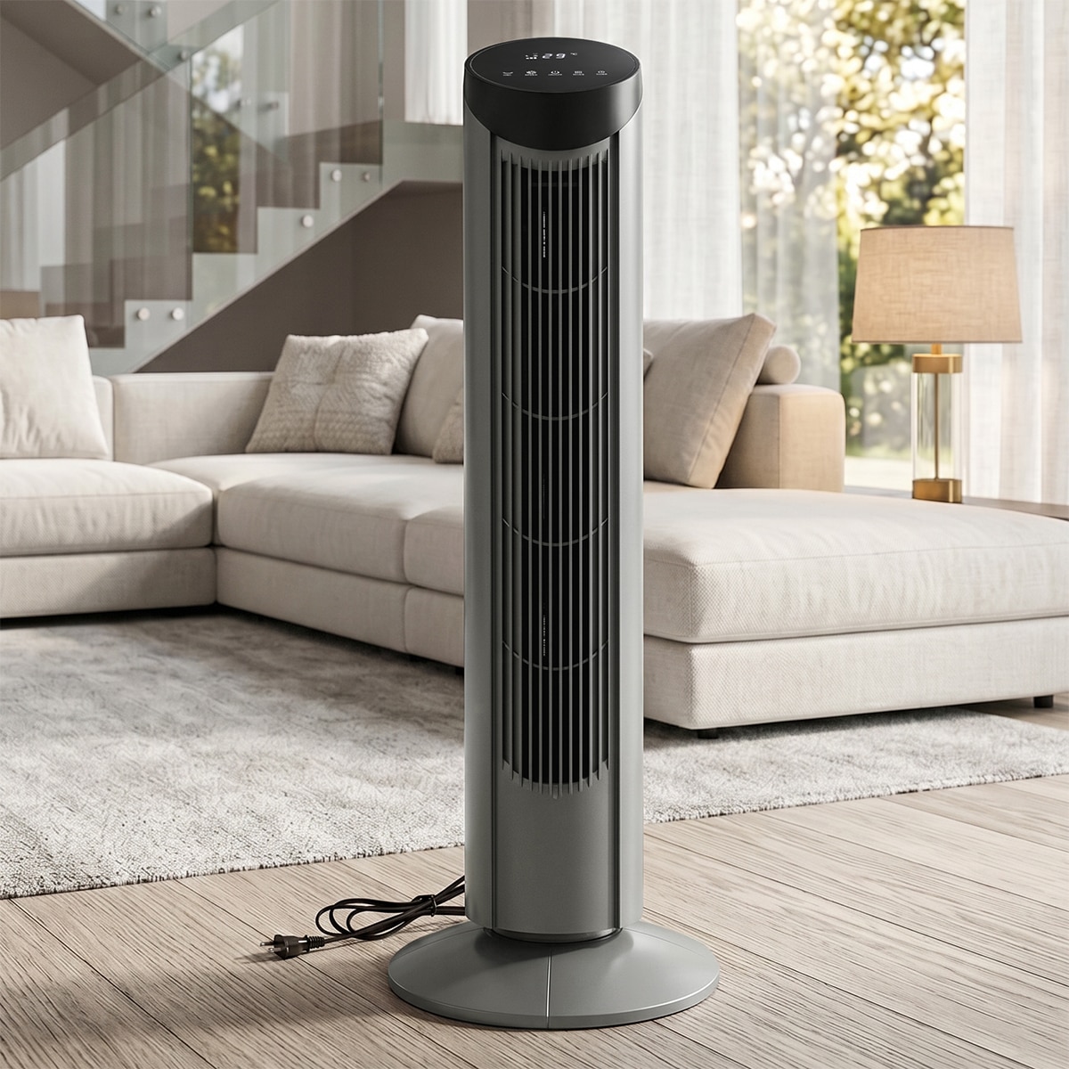 Ventilador de torre El Corte Inglés Punta Cana con 3 velocidades Negro-6