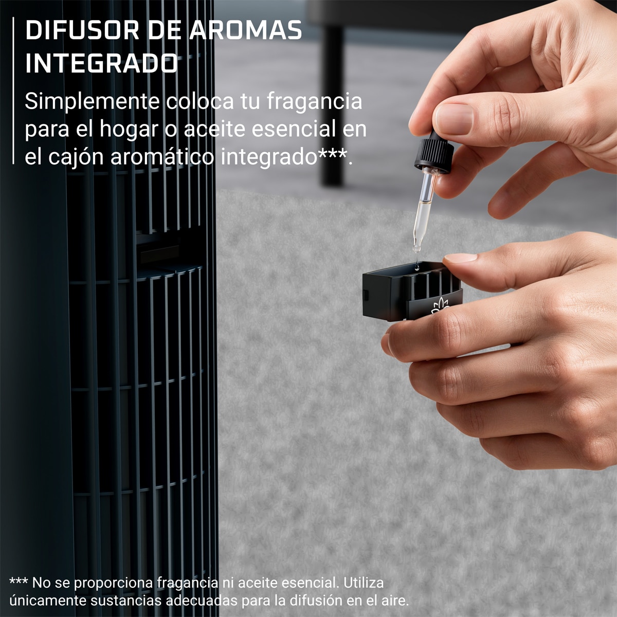 Ventilador de torre Rowenta Eole silence Force VU7050 Difusor de Aromas Azul marino-3