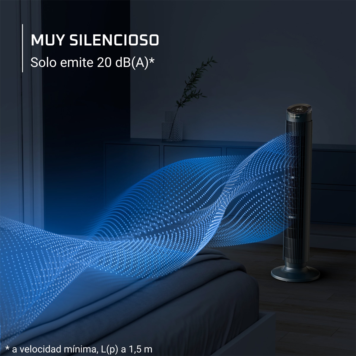 Ventilador de torre Rowenta Eole silence Force VU7050 Difusor de Aromas Azul marino-5