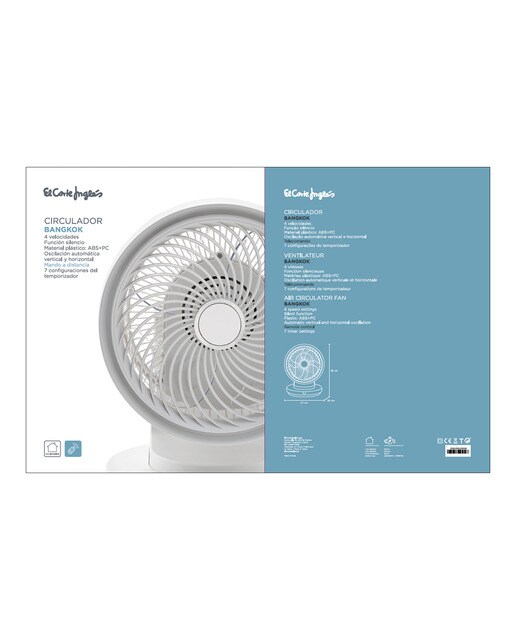Ventoinha El Corte Inglés FSH-A com 4 Velocidades - Branco Branco-3