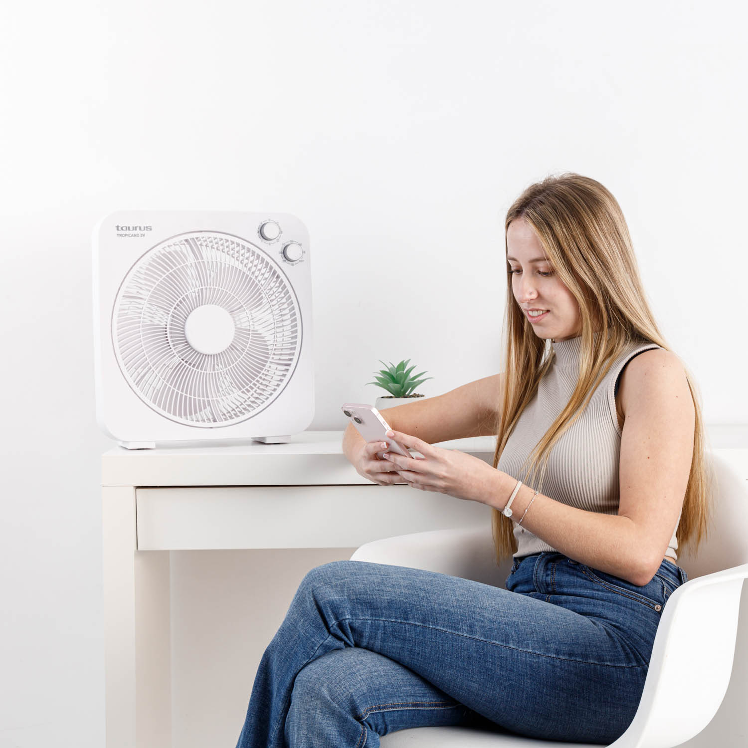 Climatizador Taurus Box Fan Tropicano d ediseño compacto Blancos-3