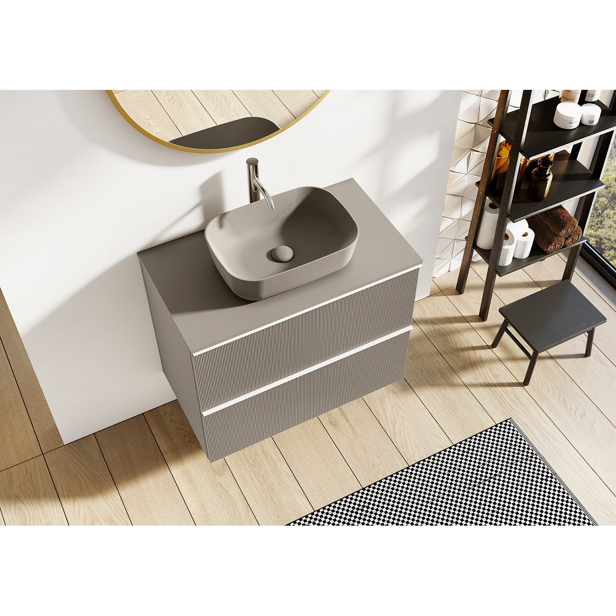 Set de 2 tiradores lisos para mueble de baño Wish Cosmic - Blanco mate 60 cm Blanco mate-3