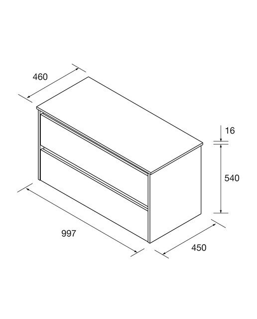 Mueble de baño con 2 cajones para lavabo de sobre encimera Noja Salgar - Blanco Satín 60 cm Blanco Satín-4