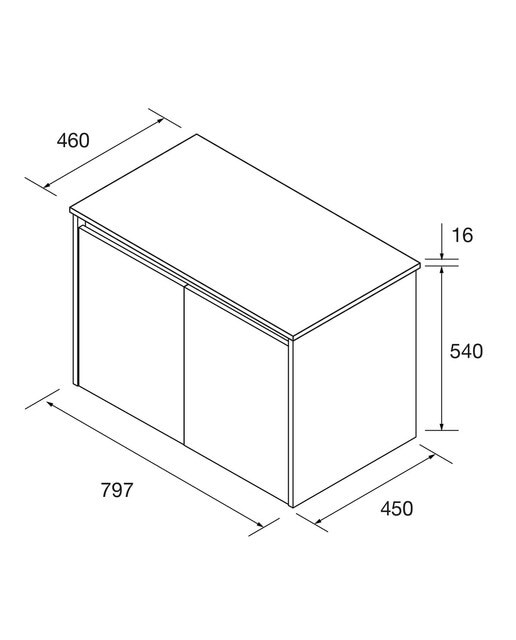 Mueble de baño con 2 puertas para lavabo de sobre encimera Noja Salgar - Blanco Satín 60 cm Blanco Satín-3