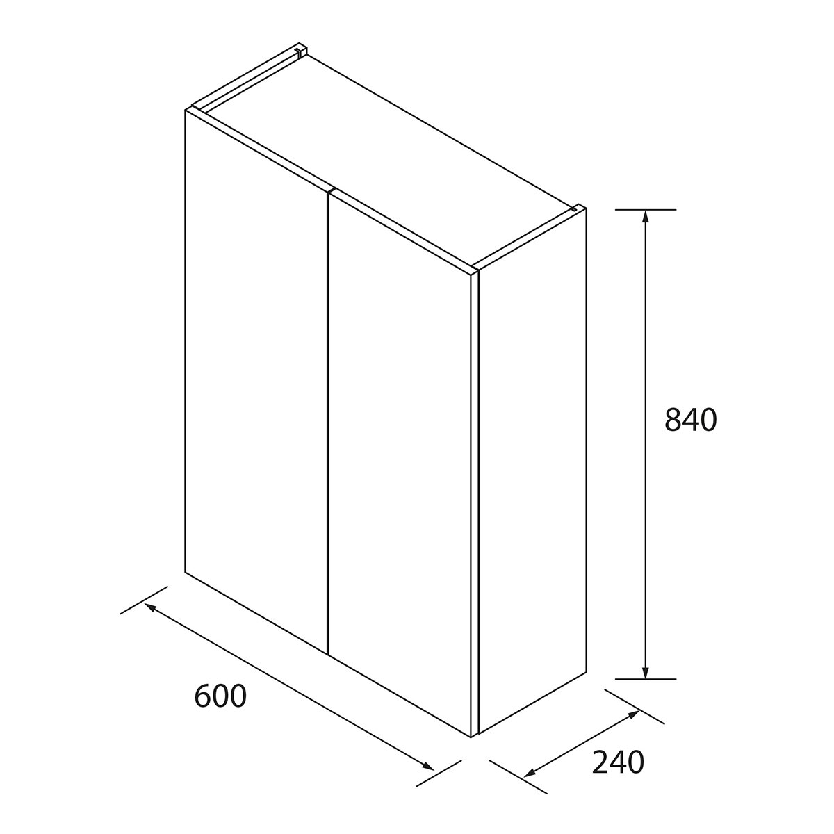 Mueble de baño auxiliar de pared con 2 puertas Infinity Salgar - Blanco gloss Blanco gloss-3