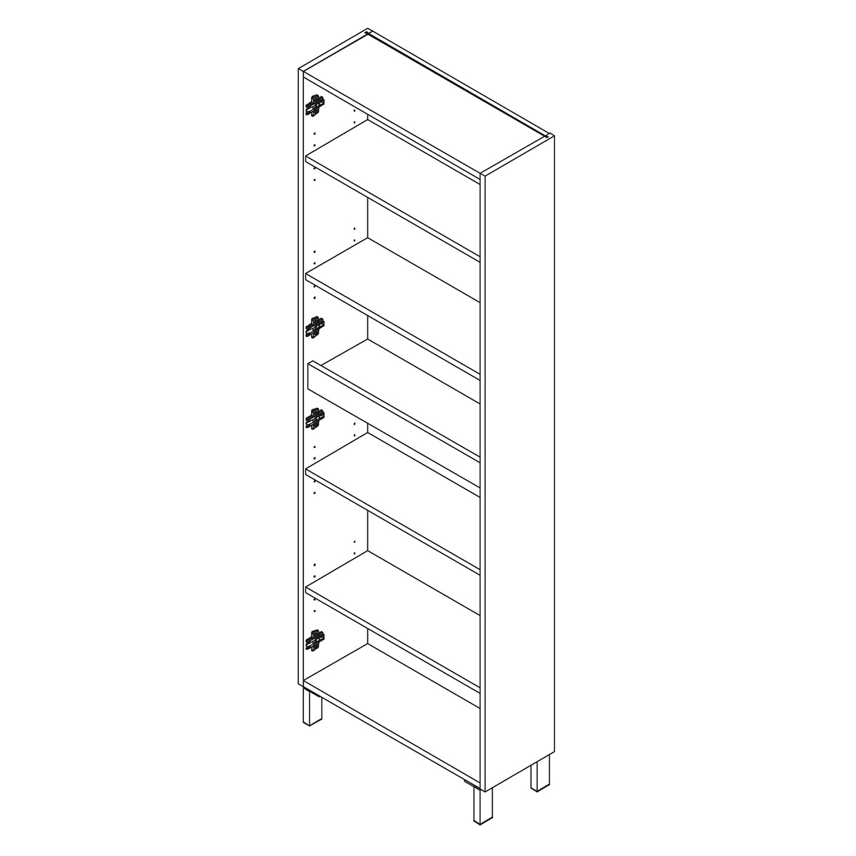 Columna de baño con 4 puertas Infinity Salgar - Roble África Fondo 24 cm Roble África-2