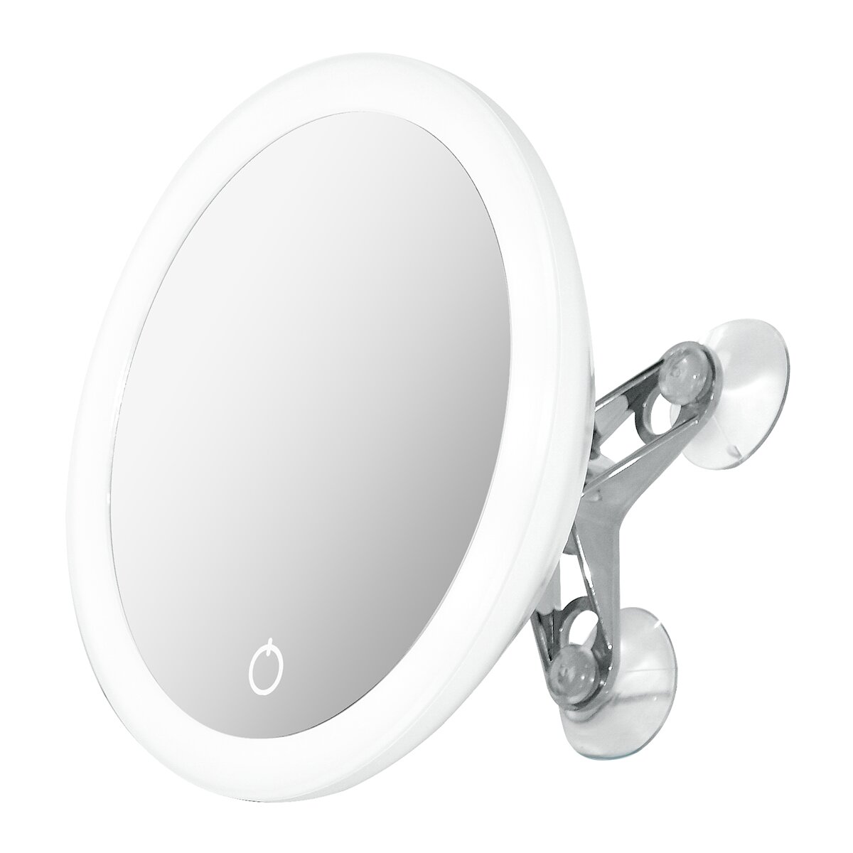 Espelho cosmético de aumento de parede com LED integrado Nysa Branco-1