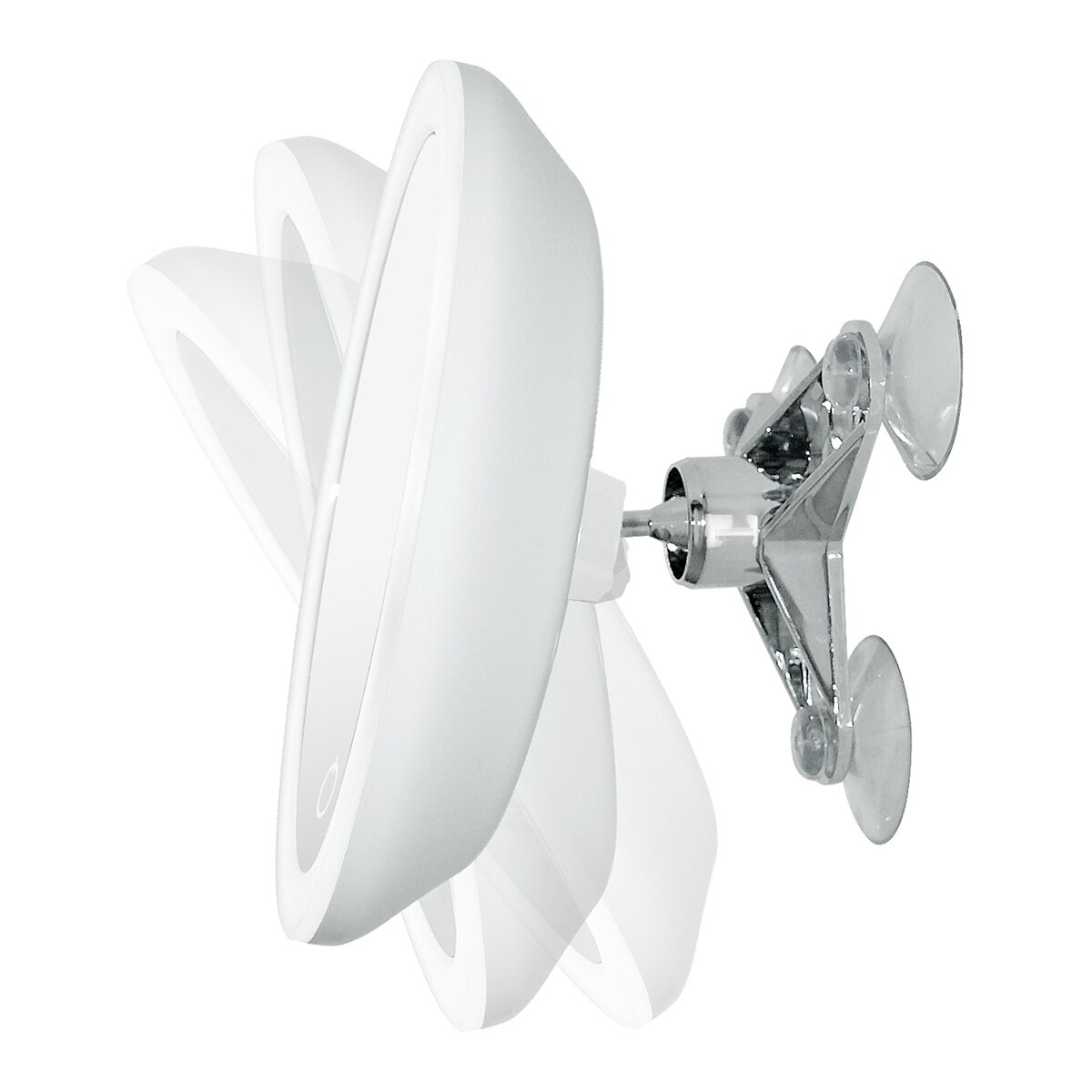 Espelho cosmético de aumento de parede com LED integrado Nysa Branco-3
