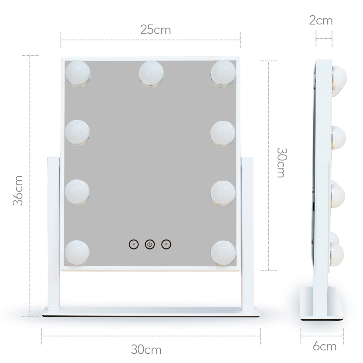 Espelho Tipo Camarim Hollywood Branco-5