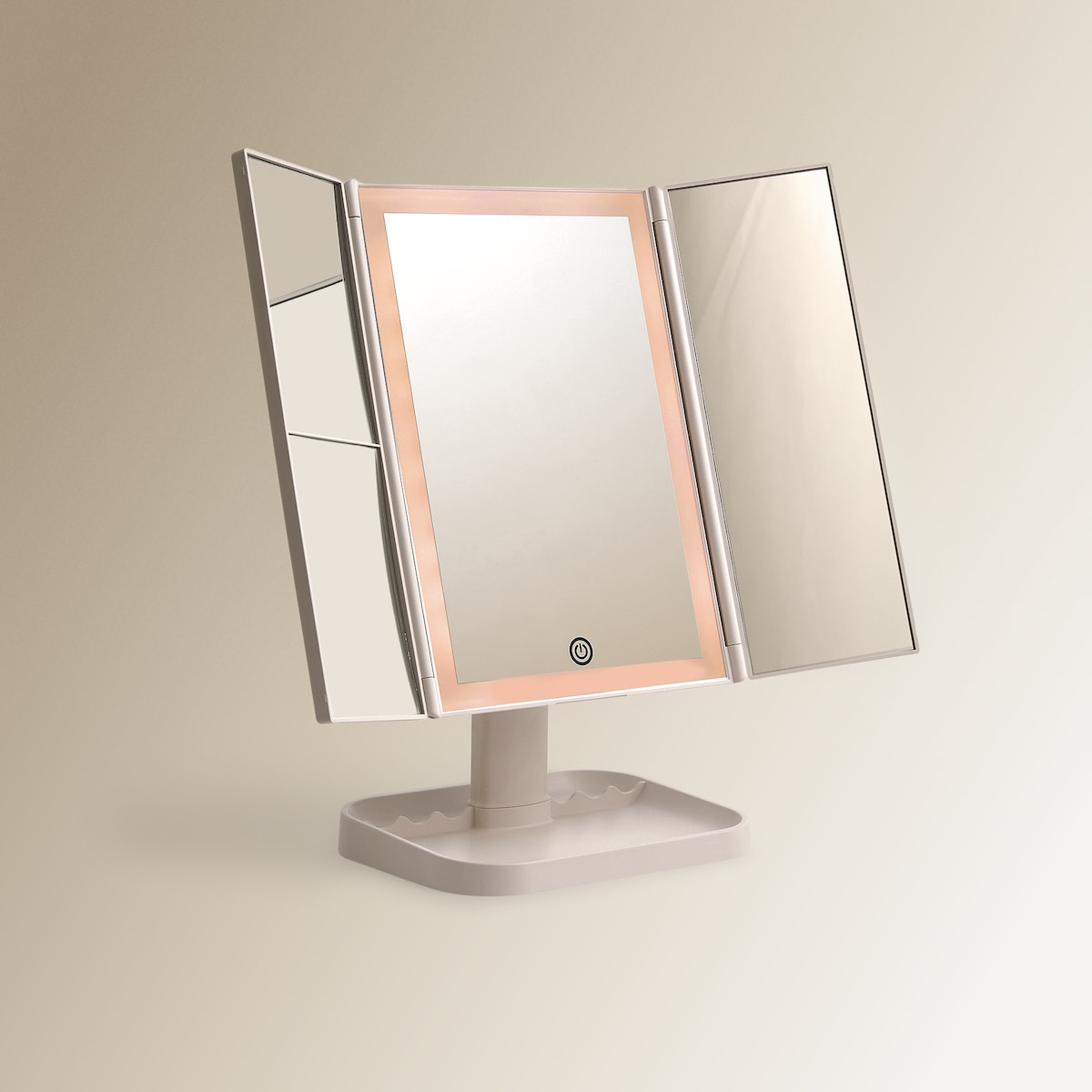 Espejo Cosmético de Sobremesa con Luz y Aumento X3 Hollywood El Corte Inglés Blanco-5