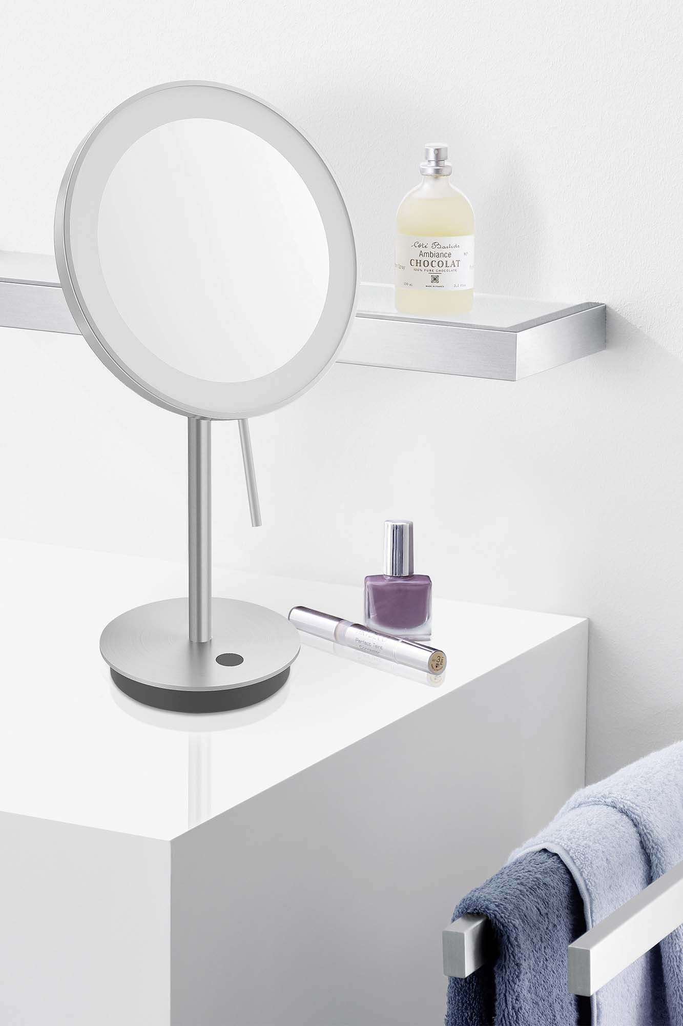 Espelho Cosmético com Luz LED de Aumento X5 Alona Aço fosco-3