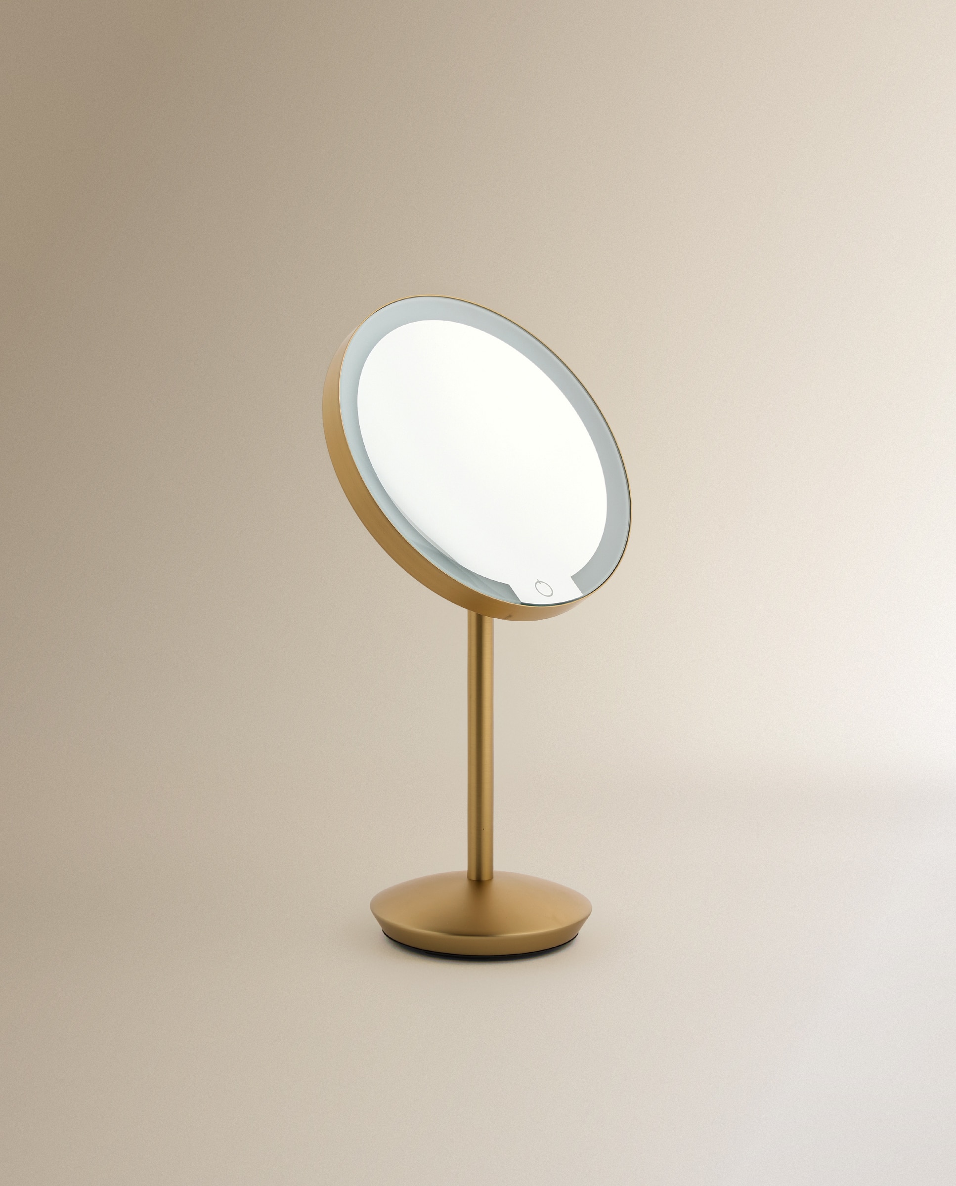 Espelho Cosmético de Mesa com Aumento x7 e Luz LED Seda Dourado mate-2