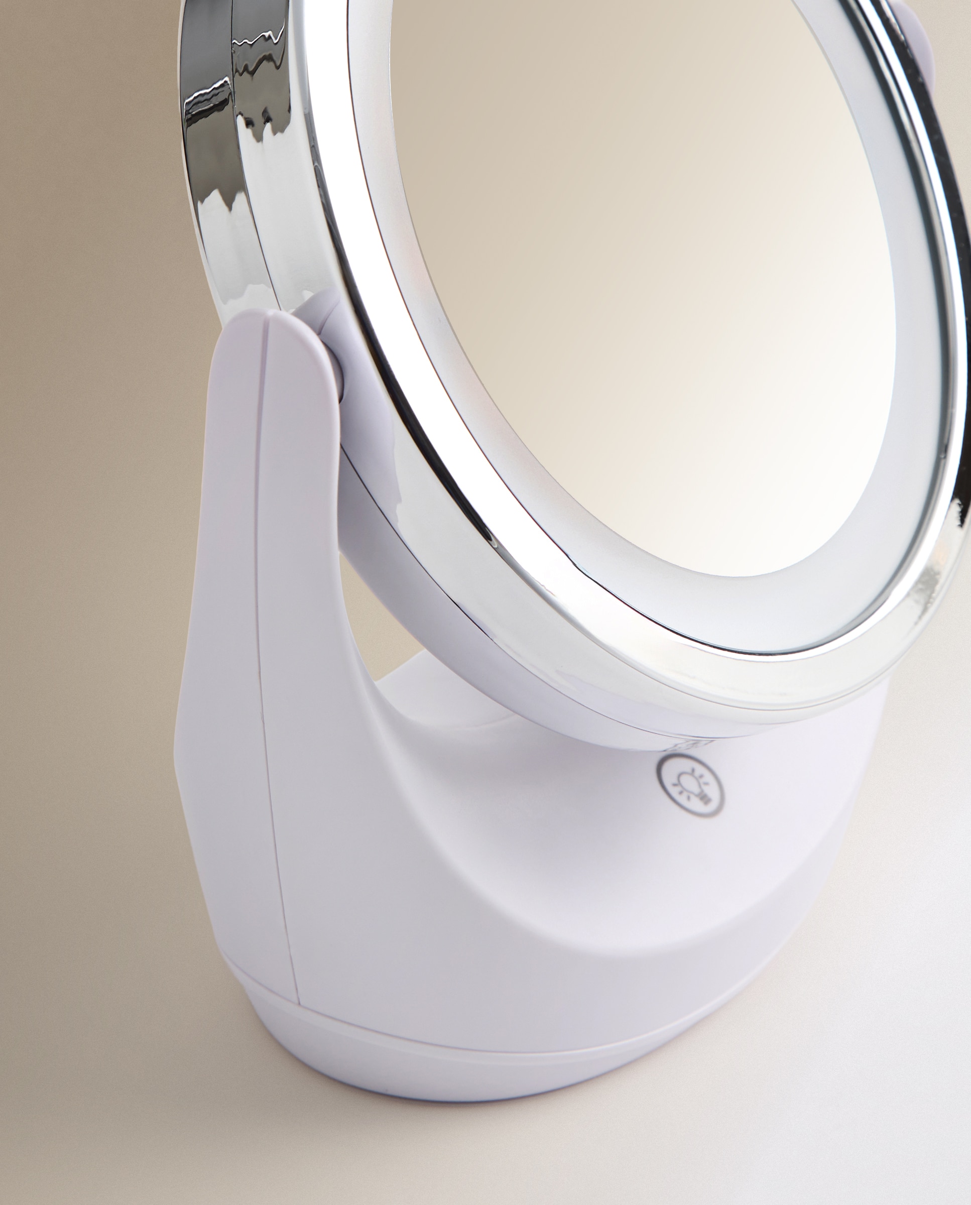 Espelho cosmético de aumento com luz LED Neri Branco-3
